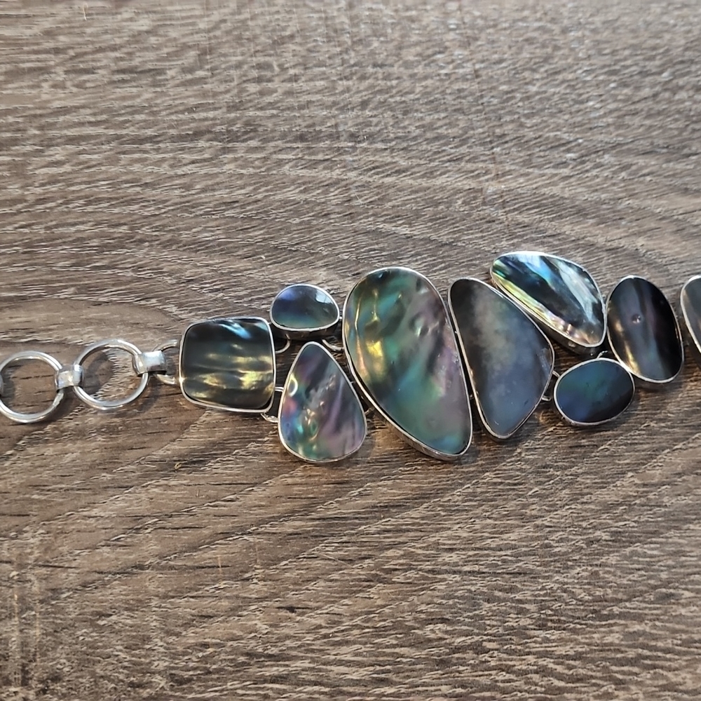 Sterling Silver Lip Shell Bracelet - image 8